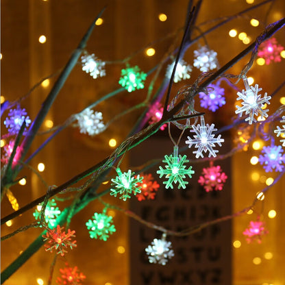 3m 20 LEDs USB Home New Year Christmas Decoration Snowflake Garland Light, Warm White, Colorful Light