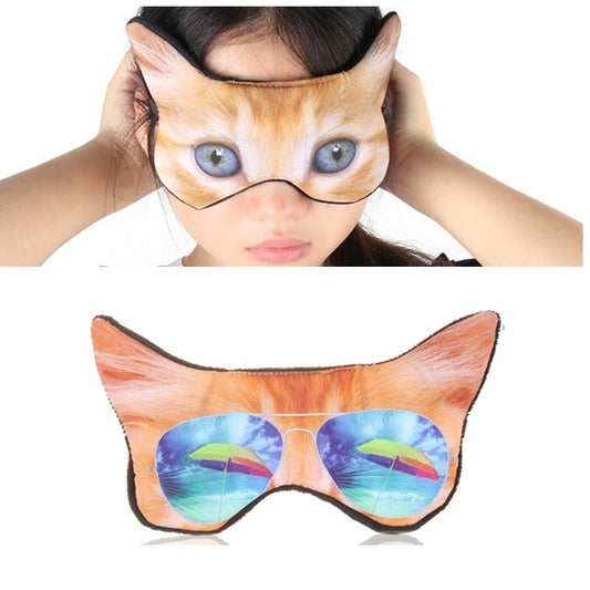 3D Eye Mask Shading Sleeping Cartoon Animal Printed Eye Mask, Glasses, Cat, Pug, Glasses Dog, Tiger