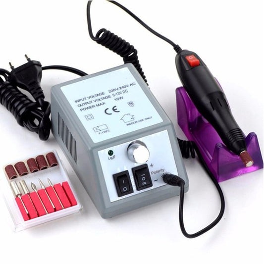 Professional Electric Nail Drill Manicure Machine Pedicure Nail Art Equipment Electronic Nail File with Drills 6 Bits, 220V EU, 110V US