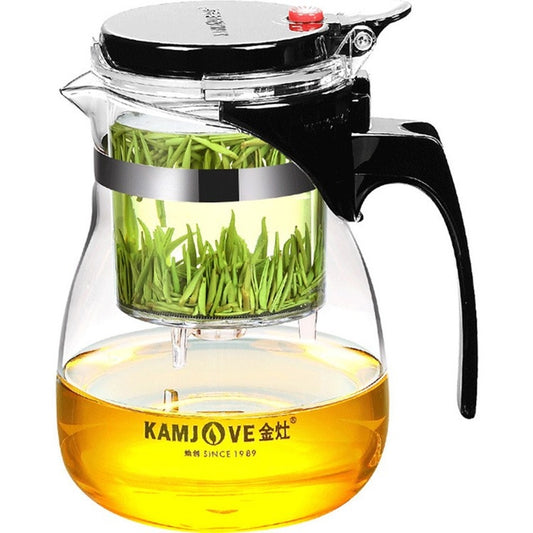 KAMJOVE Elegant Cup Teapot Heat-resistant Glass Tea Set, TP-757 700ml