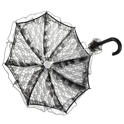 Wedding Parties Bridal Lace Cotton Umbrella Dancing Photography Prop Umbrella, Pink, Red, Purple, Green, Black, Rose Red, White, Orange, Blue