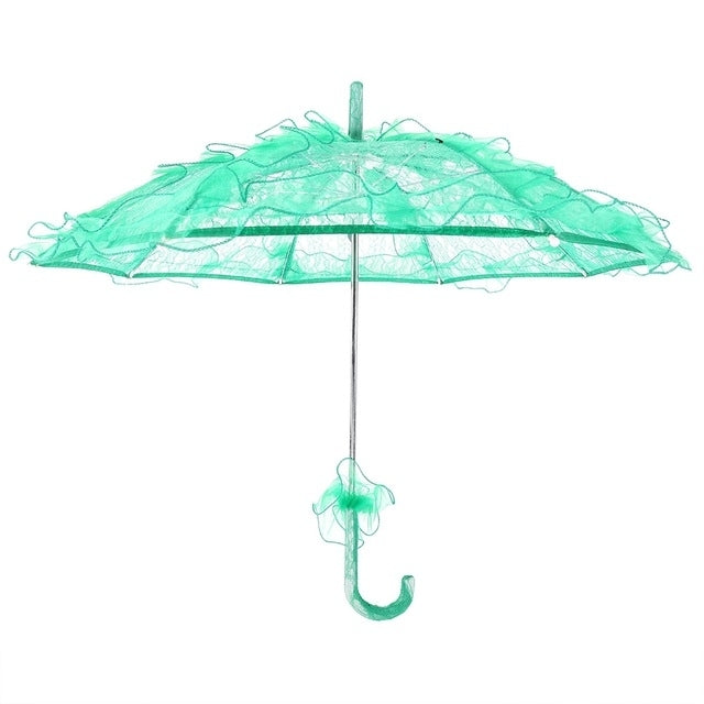 Wedding Parties Bridal Lace Cotton Umbrella Dancing Photography Prop Umbrella, Pink, Red, Purple, Green, Black, Rose Red, White, Orange, Blue