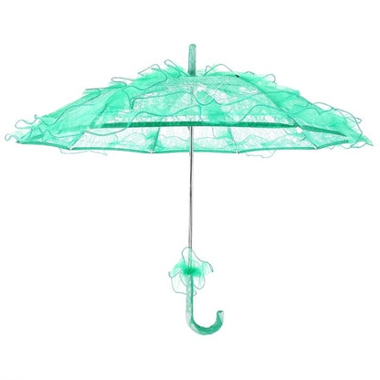 Wedding Parties Bridal Lace Cotton Umbrella Dancing Photography Prop Umbrella, Pink, Red, Purple, Green, Black, Rose Red, White, Orange, Blue