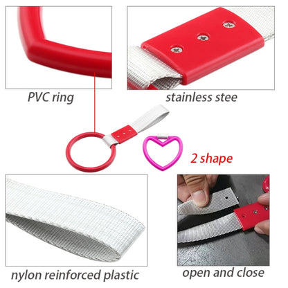 JDM Car Static Belt Decorative Warning Hanging Ring Rear Bumper Warning Ring Car Safety Hand Ring, Heart-Shaped Orange, Heart-Shaped Purple, Heart-Shaped White, Heart-Shaped Black, Heart-Shaped Blue, Heart-Shaped Red, Heart-Shaped Pink, Ring-Shape Red�...