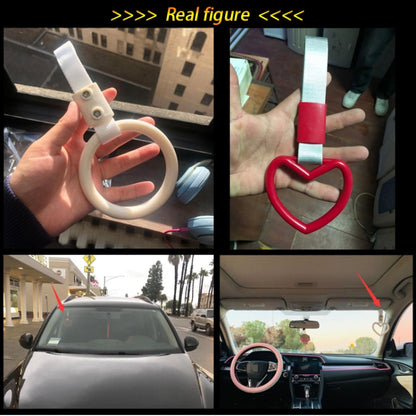 JDM Car Static Belt Decorative Warning Hanging Ring Rear Bumper Warning Ring Car Safety Hand Ring, Heart-Shaped Orange, Heart-Shaped Purple, Heart-Shaped White, Heart-Shaped Black, Heart-Shaped Blue, Heart-Shaped Red, Heart-Shaped Pink, Ring-Shape Red�...