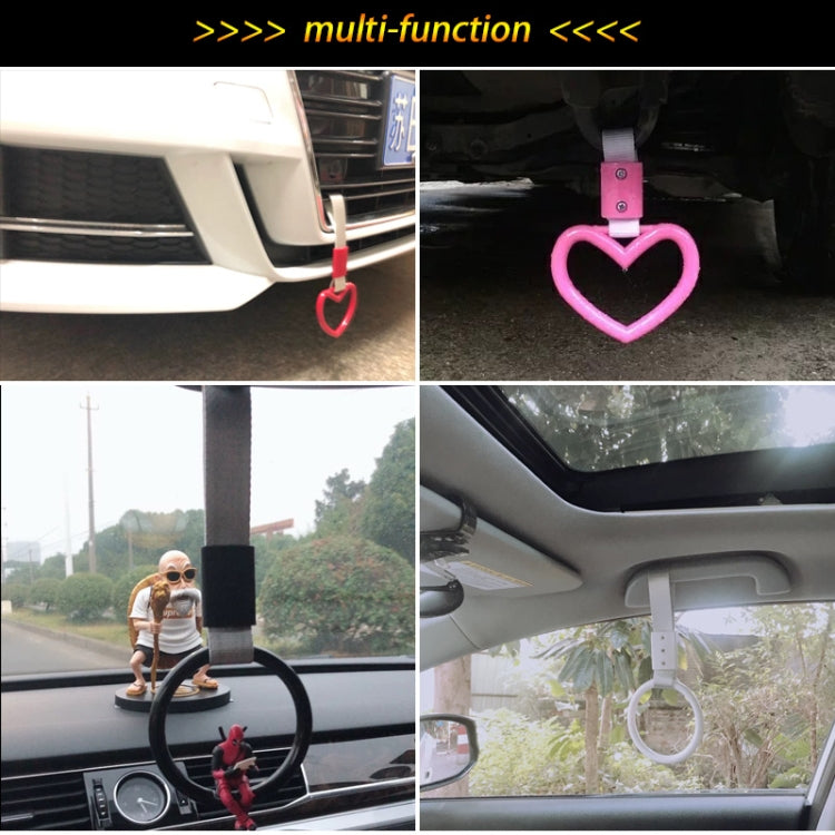 JDM Car Static Belt Decorative Warning Hanging Ring Rear Bumper Warning Ring Car Safety Hand Ring, Heart-Shaped Orange, Heart-Shaped Purple, Heart-Shaped White, Heart-Shaped Black, Heart-Shaped Blue, Heart-Shaped Red, Heart-Shaped Pink, Ring-Shape Red�...