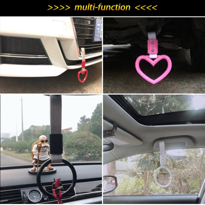 JDM Car Static Belt Decorative Warning Hanging Ring Rear Bumper Warning Ring Car Safety Hand Ring, Heart-Shaped Orange, Heart-Shaped Purple, Heart-Shaped White, Heart-Shaped Black, Heart-Shaped Blue, Heart-Shaped Red, Heart-Shaped Pink, Ring-Shape Red�...