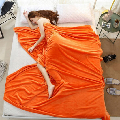 Solid Color Flannel Coral Fleece Blanket Super Soft Plaid Coverlet Sofa Cover Winter Warm Sheets Easy Wash Faux Fur Blankets, 70x100cm, 200X230cm