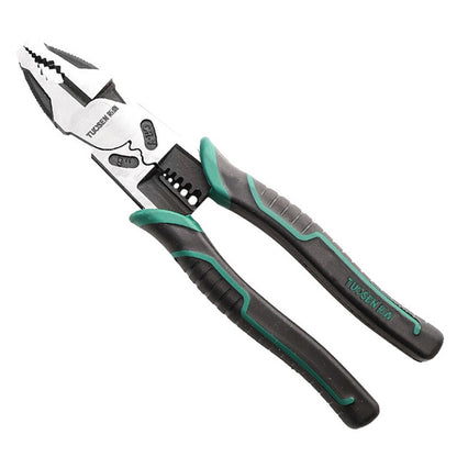 TUOSEN Multifunctional Crimping and Stripping Labor Saving Flat Pliers Vise Manual Wire Cutters, 11116 9 Inch