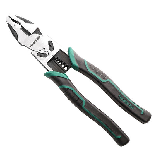 TUOSEN Multifunctional Crimping and Stripping Labor Saving Flat Pliers Vise Manual Wire Cutters, 11116 9 Inch