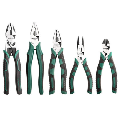 TUOSEN Multifunctional Crimping and Stripping Labor Saving Flat Pliers Vise Manual Wire Cutters, 11116 9 Inch