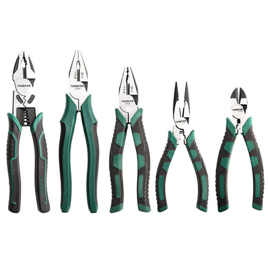TUOSEN Multifunctional Crimping and Stripping Labor Saving Flat Pliers Vise Manual Wire Cutters, 11116 9 Inch