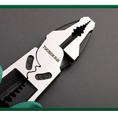 TUOSEN Multifunctional Crimping and Stripping Labor Saving Flat Pliers Vise Manual Wire Cutters, 11116 9 Inch