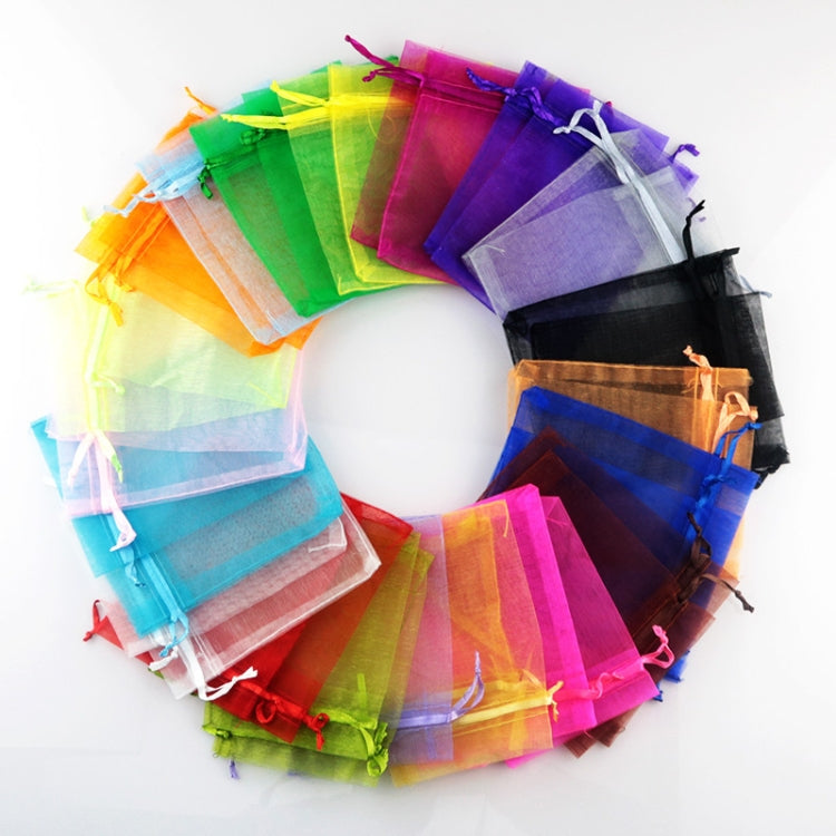 100 PCS Gift Bags Jewelry Organza Bag Wedding Birthday Party Drawable Pouches, 7X9cm
