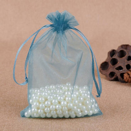 100 PCS Gift Bags Jewelry Organza Bag Wedding Birthday Party Drawable Pouches, 10x15cm