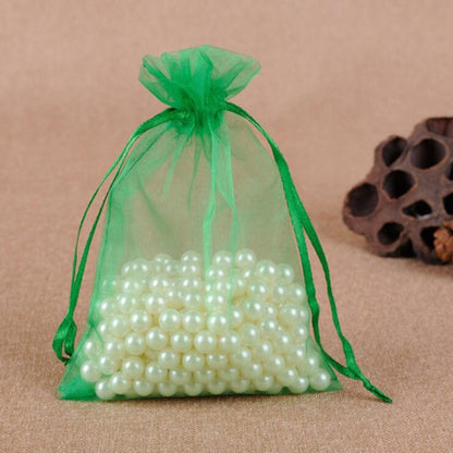 100 PCS Gift Bags Jewelry Organza Bag Wedding Birthday Party Drawable Pouches, 10x15cm