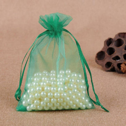 100 PCS Gift Bags Jewelry Organza Bag Wedding Birthday Party Drawable Pouches, 10x15cm