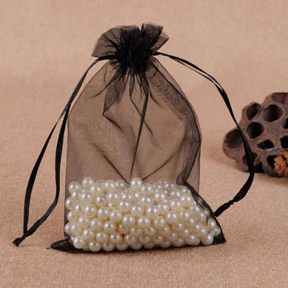 100 PCS Gift Bags Jewelry Organza Bag Wedding Birthday Party Drawable Pouches, 13X18cm
