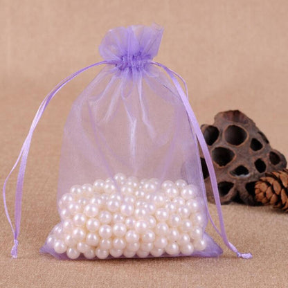 100 PCS Gift Bags Jewelry Organza Bag Wedding Birthday Party Drawable Pouches, 16X22cm, 9X12cm