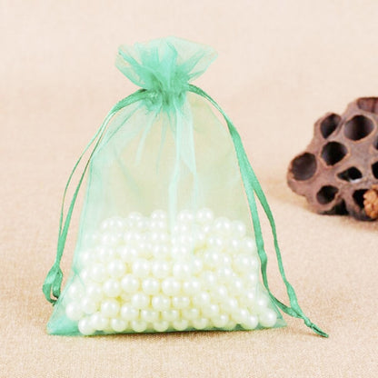 100 PCS Gift Bags Jewelry Organza Bag Wedding Birthday Party Drawable Pouches, 16X22cm, 9X12cm