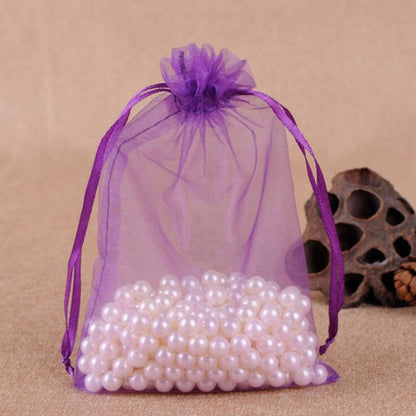 100 PCS Gift Bags Jewelry Organza Bag Wedding Birthday Party Drawable Pouches, 20x30cm