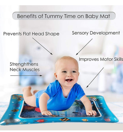 Baby Inflatable Aquarium Water Playing Cushion Prostrate Pad Toy Mat, Light Blue 66*50cm, White 60*50cm, Blue 60*50cm