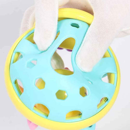 Soft Rubber Cartoon Bee Hand Knocking Rattle Dumbbell Early Educational Toy for Kid Hand Bell Baby Toy, Bee Dumbbell