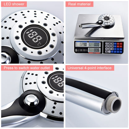 Handheld Digital Display Bathroom Temperature Control Shower Head, Temperature Control Shower