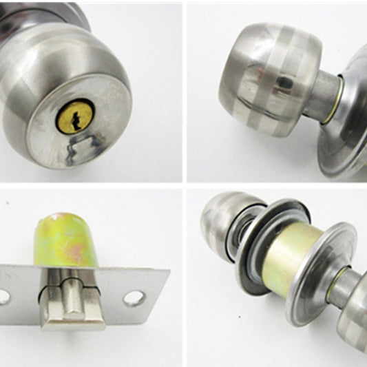 Ball Lock Indoor Bedroom Door Ball Lock Stainless Steel Bathroom Door Lock, Center Distance 60mm, Center Distance 70mm