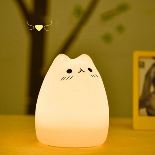 USB Charging Novelty Night Lights Cute Children Night Lamp Distant Control Touch Sensor Light Home Decor Lighting, Popular Cat ?, Pouting Cat, Lucky Cat