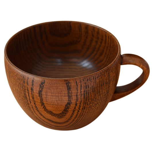 Mini Retro Handmade Wooden Coffee Tea Juice Water Cup Breakfast Beer Milk Drinkware with Handle, Milk Drinkware with Handle