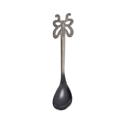 Multicolor Stainless Steel Butterfly Coffee Spoon Fruit Cold Drink Ice Cream Dessert Tea Spoon, Silver, Gold, Rose Gold, Rainbow, Black, Purple