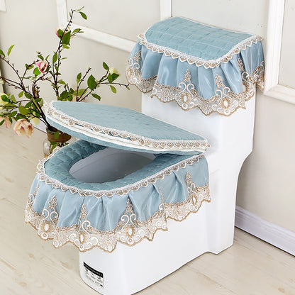 3 PCS / Set Universal Anti-Dust Cover Fabric Zipper Toilet Seat