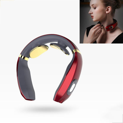 Cervical Vertebra Massager Charging Intelligent Pulse Physiotherapy Instrument Electromagnetic Vibration Neck Protector, White, Black, Red
