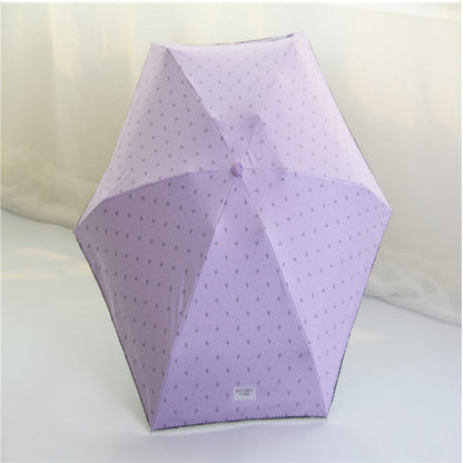 Mini Pocket 5 Folding Umbrella UV Protection Black Plastic Umbrella