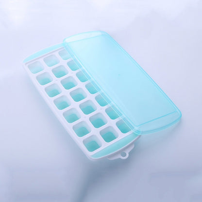 Summer 21 Grid Cool Home-made Ice Cube Ice Box Mould with Lid, 21 Grid(Pink), 21 Grid(Blue), 21 Grid(Green)