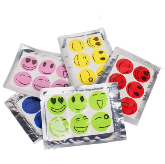 10pcs Mosquito Stickers DIY Mosquito Repellent Stickers Patches Cartoon Smiling Face Drive Repeller (Color Random Delivery), Mosquito Repellent Stickers