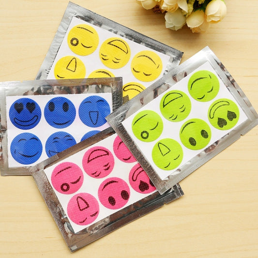 10pcs Mosquito Stickers DIY Mosquito Repellent Stickers Patches Cartoon Smiling Face Drive Repeller (Color Random Delivery), Mosquito Repellent Stickers
