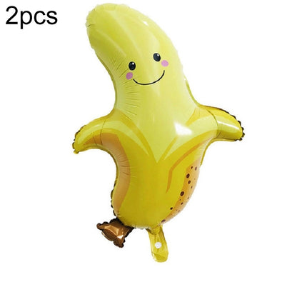 2 PCS Cartoon Vegetables and Fruits Aluminum Film Balloon Children Party Decoration Supplies Inflatable Toys