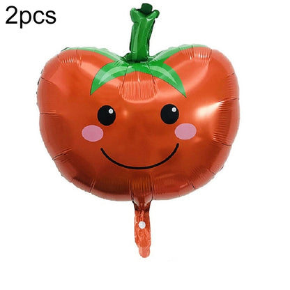 2 PCS Cartoon Vegetables and Fruits Aluminum Film Balloon Children Party Decoration Supplies Inflatable Toys