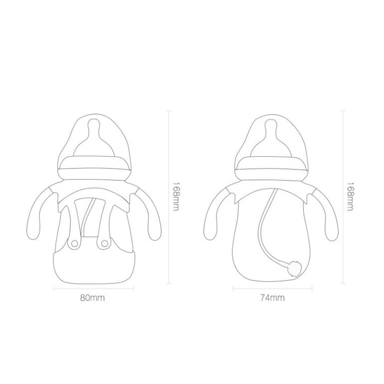 High Borosilicate Glass Baby Bottle with Silicone Sleeve, 240ml