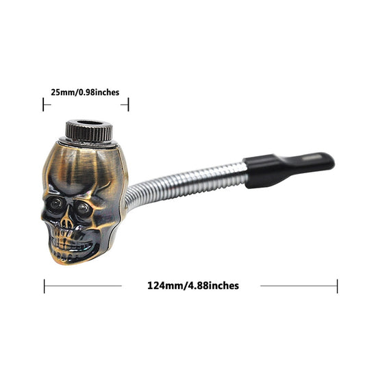 2 PCS 70mm Metal Rolling Machine Tobacco Roller Cigarette Maker For Paper, Glowing Skull Pipe