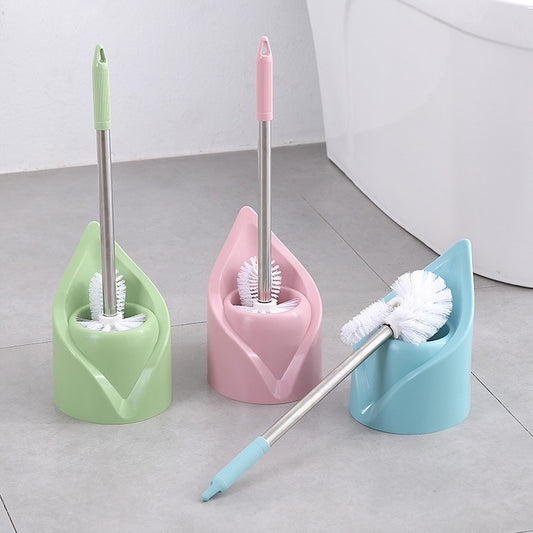 Stainless Steel Long Handle Toilet Brush Toilet Cleaning Brush, Triangle Shape Base