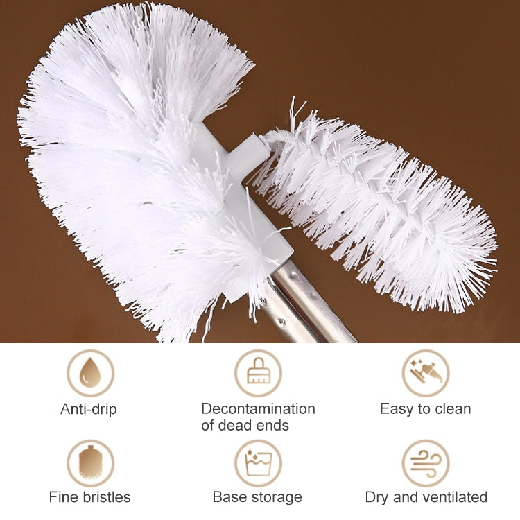 Stainless Steel Long Handle Toilet Brush Toilet Cleaning Brush, Triangle Shape Base