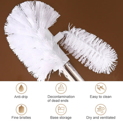 Stainless Steel Long Handle Toilet Brush Toilet Cleaning Brush, Triangle Shape Base