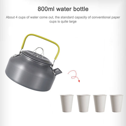 0.8L Portable Outdoor Mountaineering Picnic Aluminum Teapot Kettle Coffee Pot