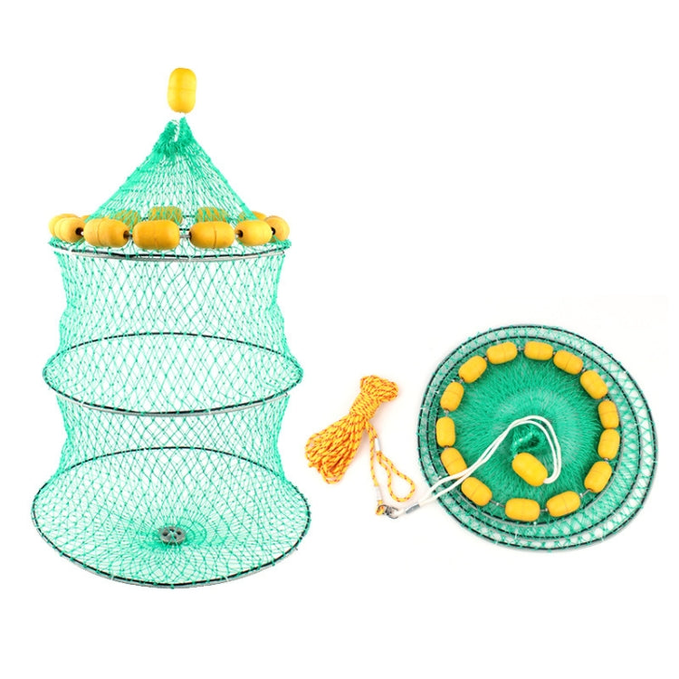 Outdoor Buoyancy Fishnet 3 Circle Fold Portable Fish Cage Multi-Float Sea Fishing Net