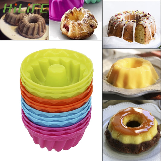 12 pcs Thread Shape Baking Jelly Mould  Silicone Pudding Cupcake Muffin Donut Mold, Thread Shape