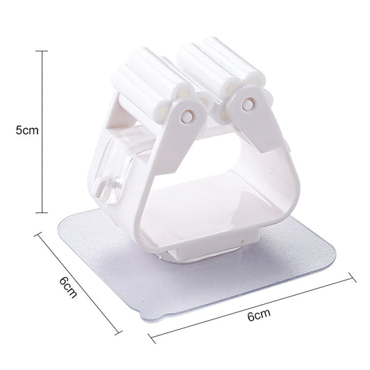 Mop Holder Wall Mounted Organizer Holder Household Kitchen Bathroom Adhesive Storage Broom Hanger Clip Hook Racks