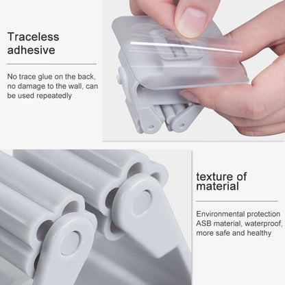 Mop Holder Wall Mounted Organizer Holder Household Kitchen Bathroom Adhesive Storage Broom Hanger Clip Hook Racks